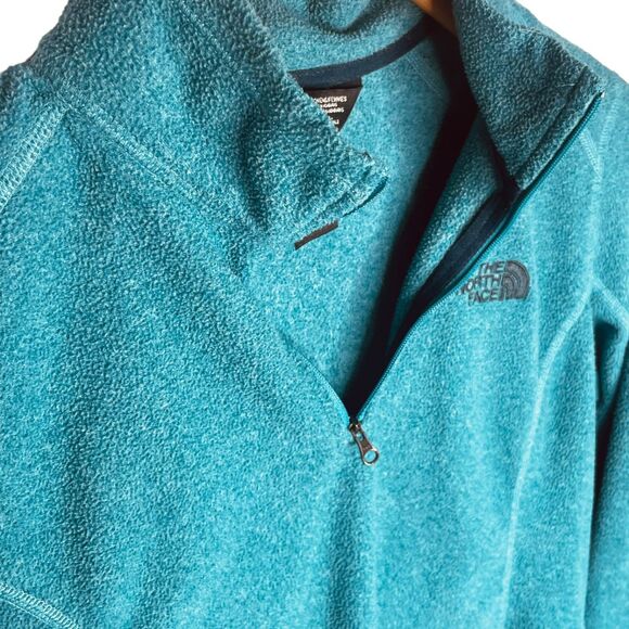 The North Face | Women’s Teal Blue Quarter-Zip Fleece Pullover Size M | EUC - Picture 7 of 11